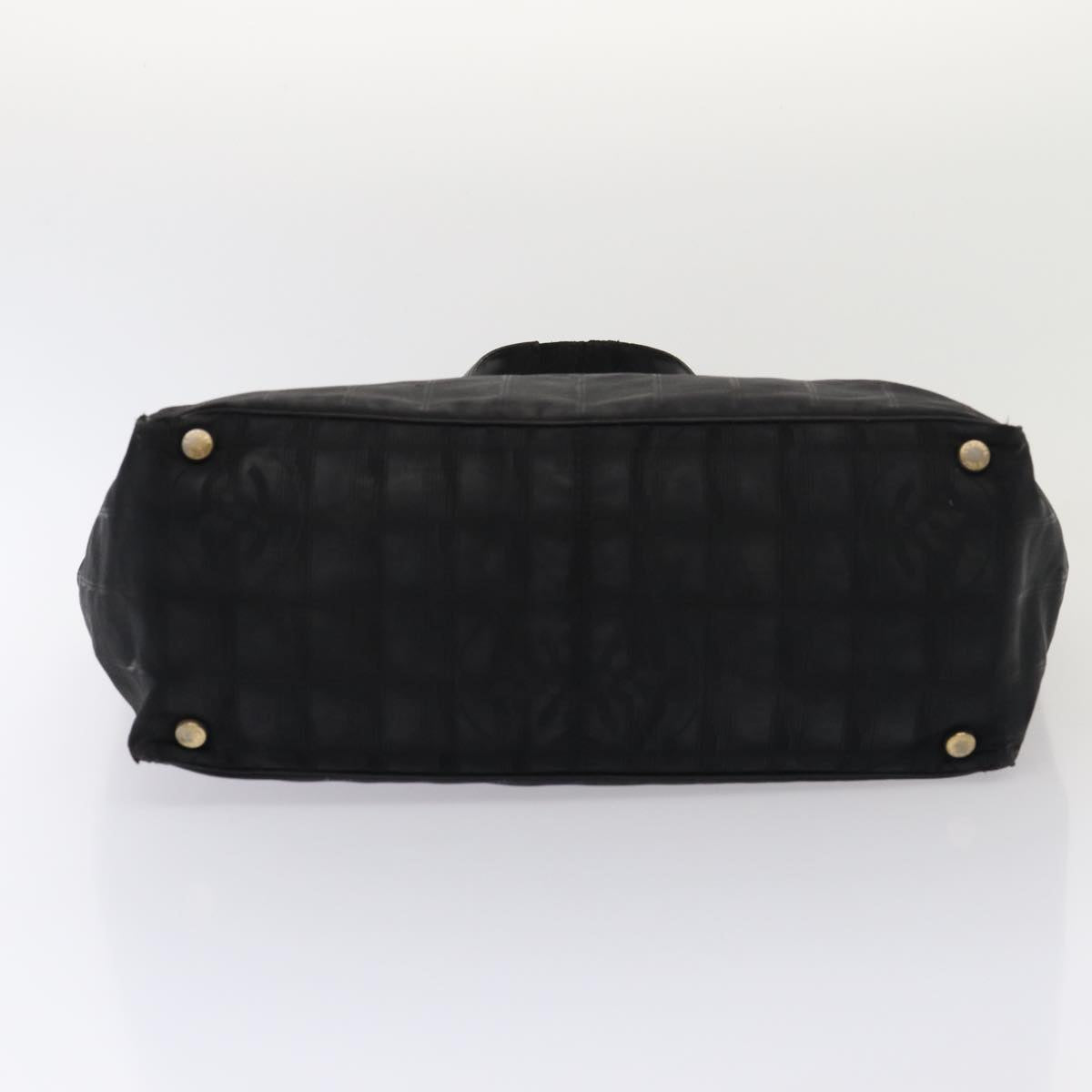 Top Quality Chanel New Travel Line Tote Bag Nylon Black CC Auth bs16269