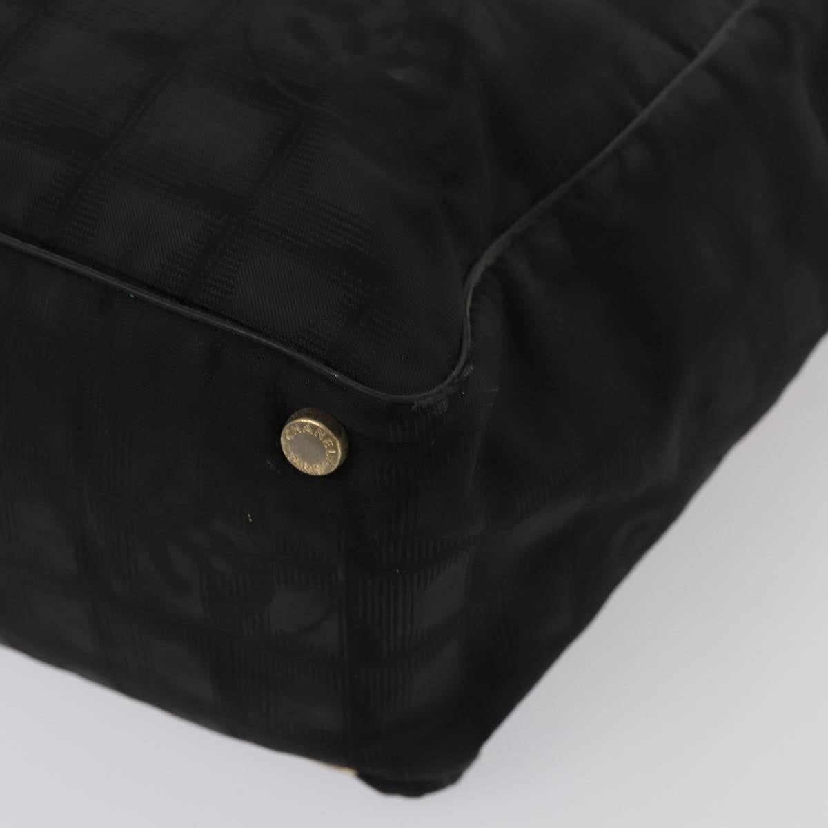 Top Quality Chanel New Travel Line Tote Bag Nylon Black CC Auth bs16269