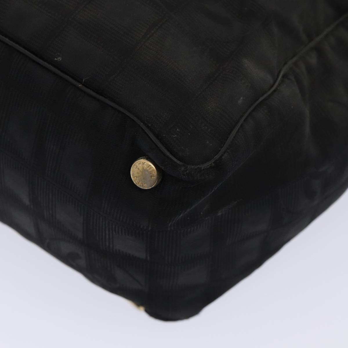 CHANEL New Travel Line Tote Bag Nylon Black CC Auth bs16269