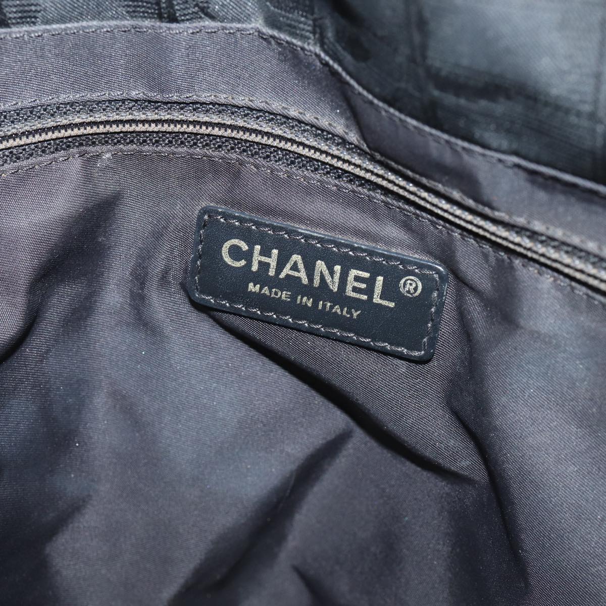 Top Quality Chanel New Travel Line Tote Bag Nylon Black CC Auth bs16269