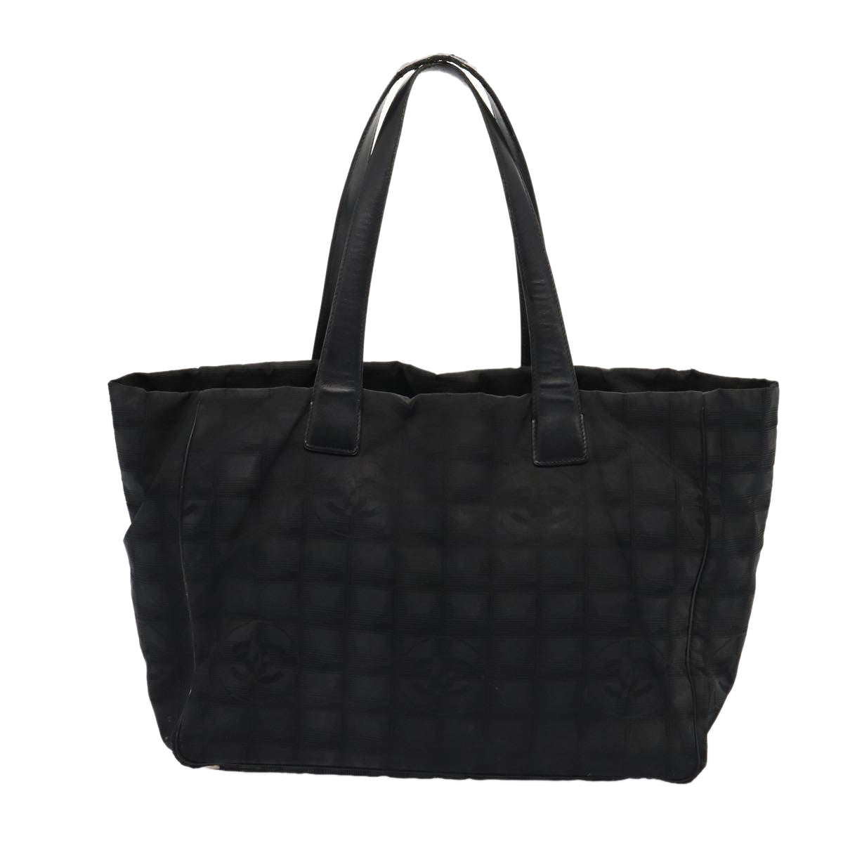 Top Quality Chanel New Travel Line Tote Bag Nylon Black CC Auth bs16269