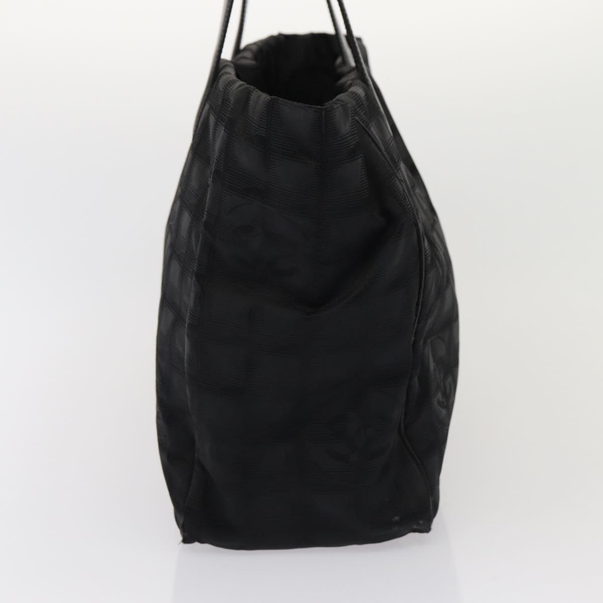 Top Quality Chanel New Travel Line Tote Bag Nylon Black CC Auth bs16269