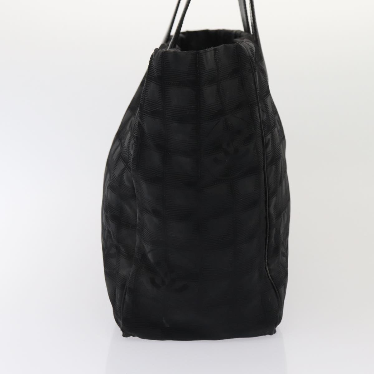 Top Quality Chanel New Travel Line Tote Bag Nylon Black CC Auth bs16269