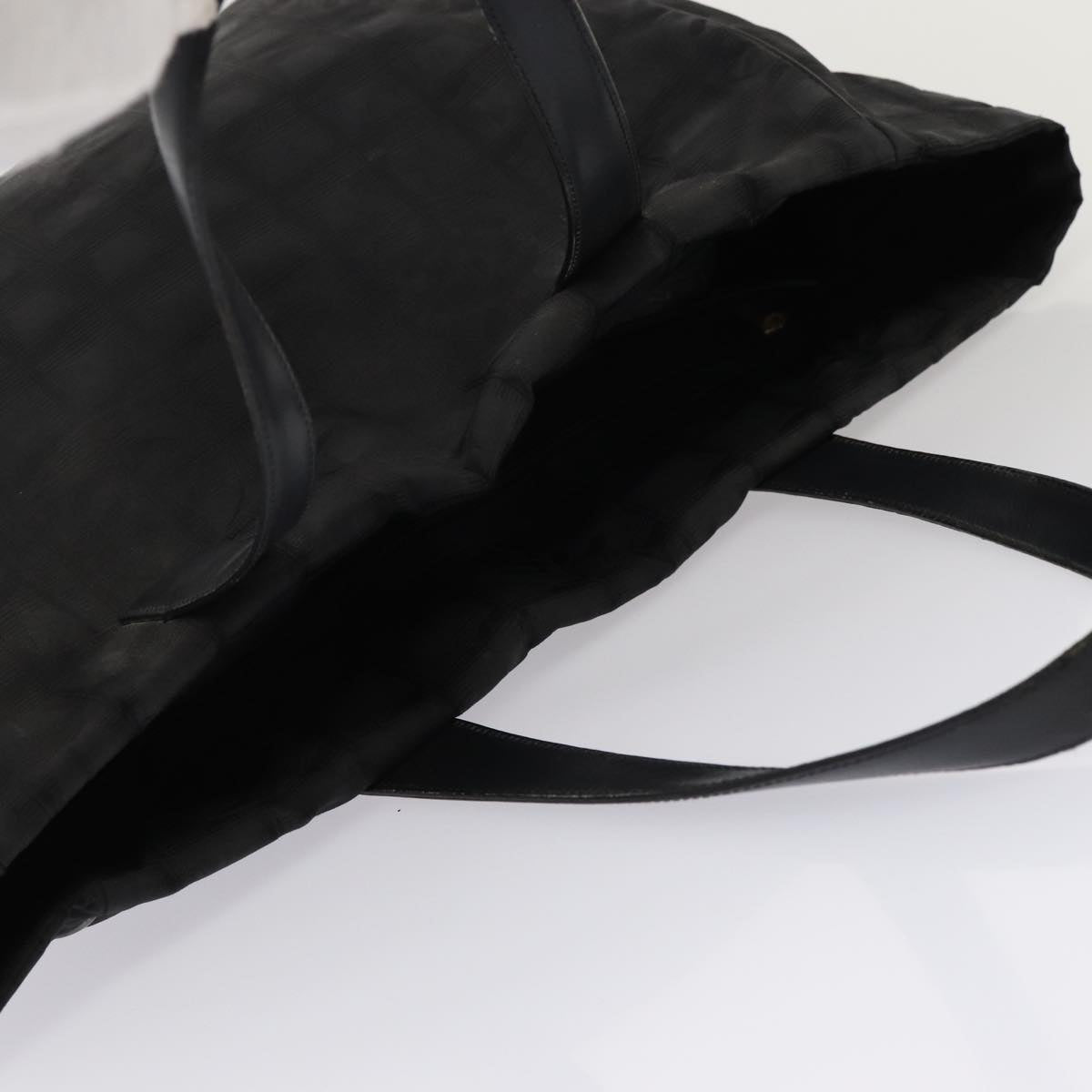 Top Quality Chanel New Travel Line Tote Bag Nylon Black CC Auth bs16269