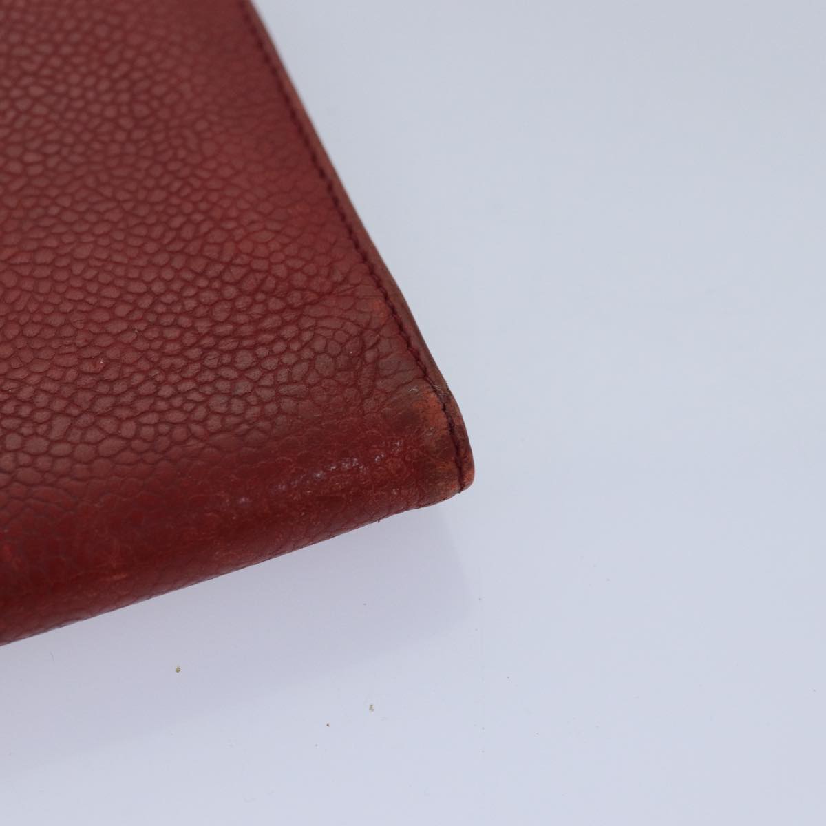 Top Quality Chanel COCO Mark Wallet Lamb Skin Red CC Auth bs16358