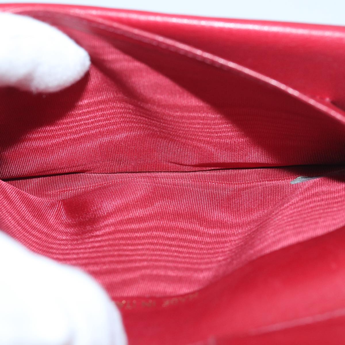 Top Quality Chanel COCO Mark Wallet Lamb Skin Red CC Auth bs16358