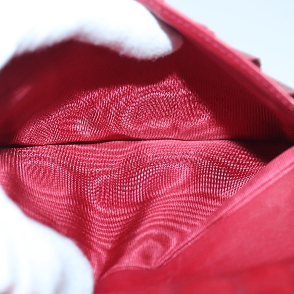 Top Quality Chanel COCO Mark Wallet Lamb Skin Red CC Auth bs16358