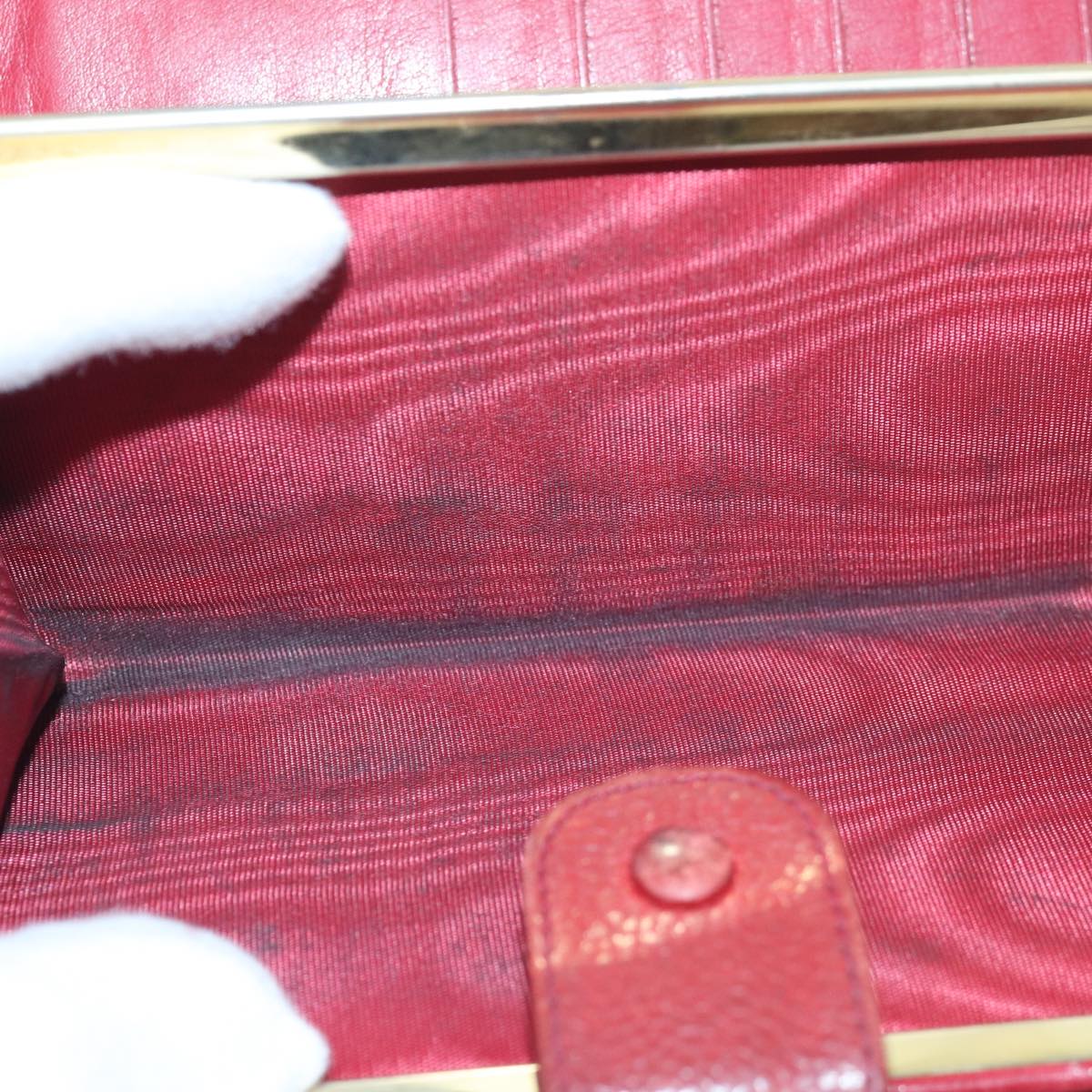Top Quality Chanel COCO Mark Wallet Lamb Skin Red CC Auth bs16358