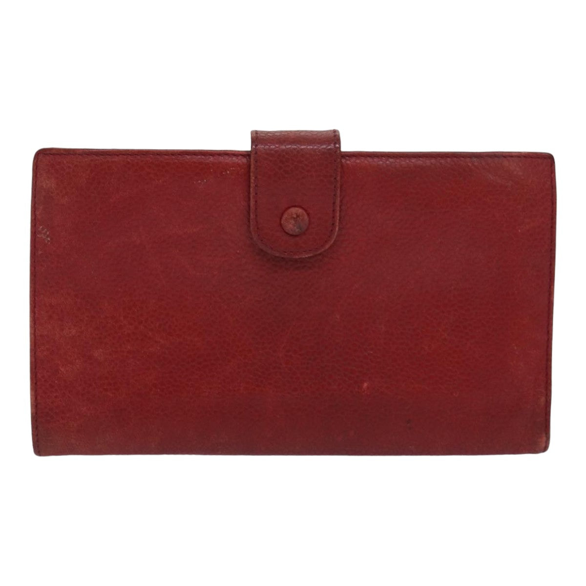 Top Quality Chanel COCO Mark Wallet Lamb Skin Red CC Auth bs16358