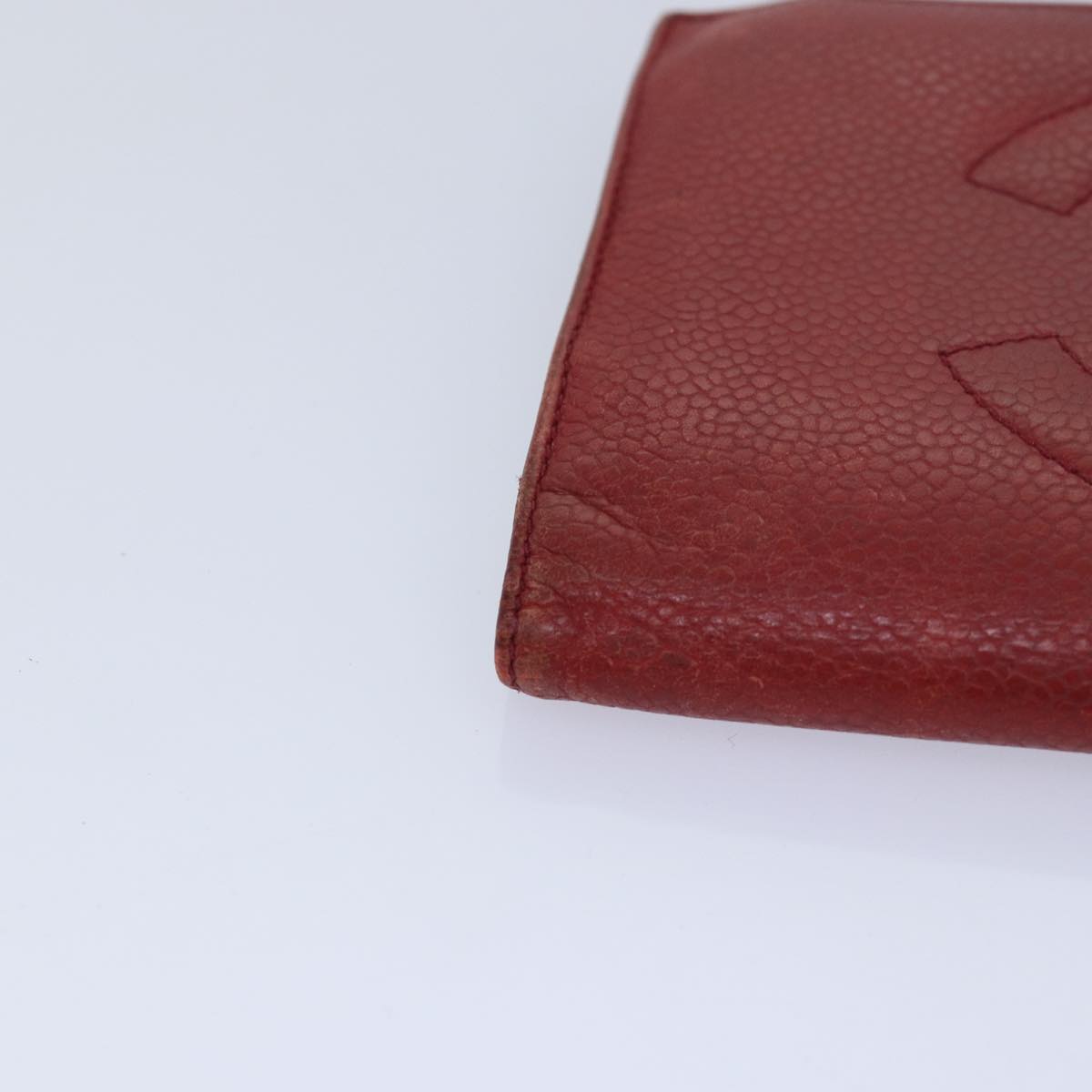 Top Quality Chanel COCO Mark Wallet Lamb Skin Red CC Auth bs16358