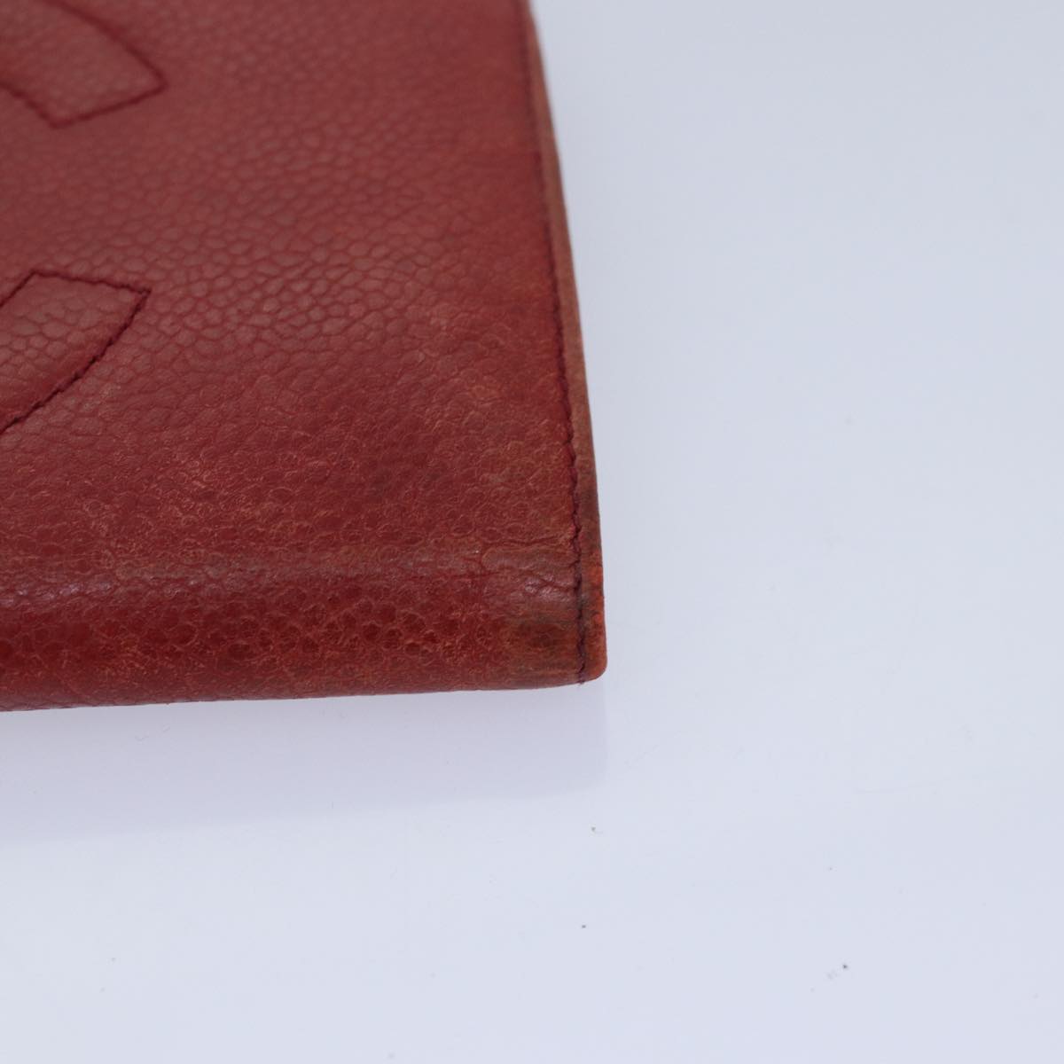 Top Quality Chanel COCO Mark Wallet Lamb Skin Red CC Auth bs16358