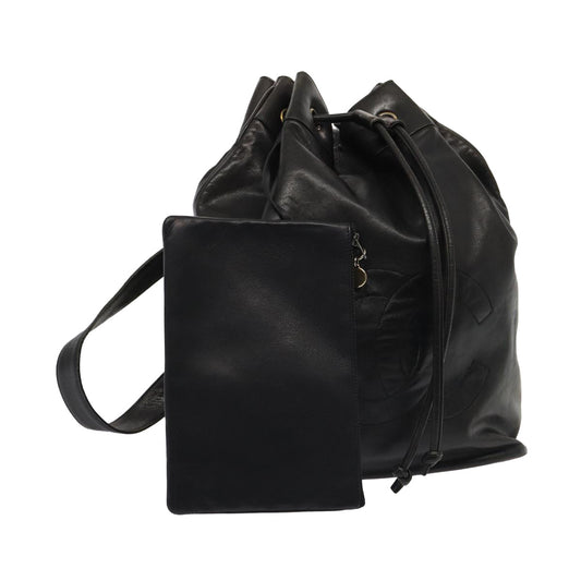 Top Quality Chanel COCO Mark Purse Shoulder Bag Lamb Skin Black CC Auth bs16571