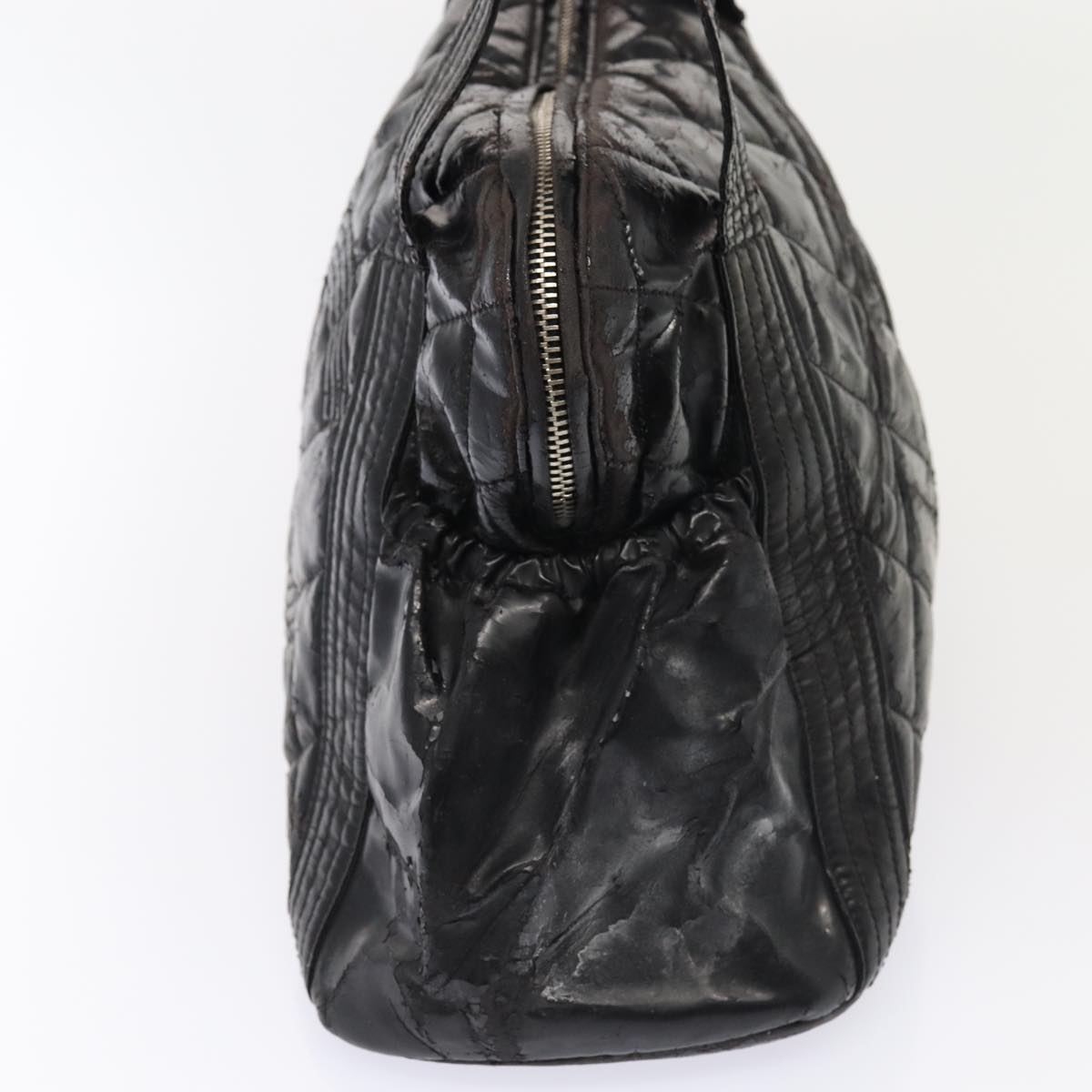 Top Quality Chanel Matelasse COCO Mark Tote Bag Enamel Black CC Auth bs16604