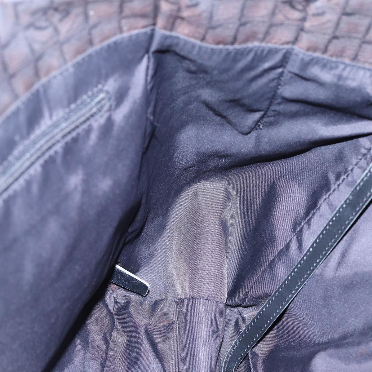 CHANEL New Travel  Line Tote Bag Nylon Brown Silver Silver CC Auth bs16605