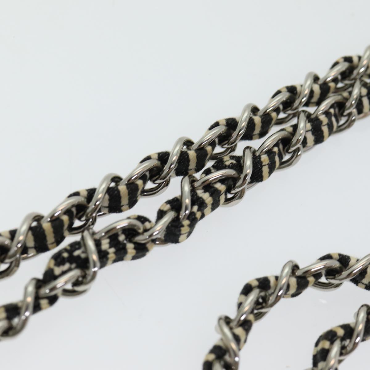 Top Quality Chanel Matelasse Turn Lock Chain Hand Bag Canvas Black Silver CC Auth bs16629
