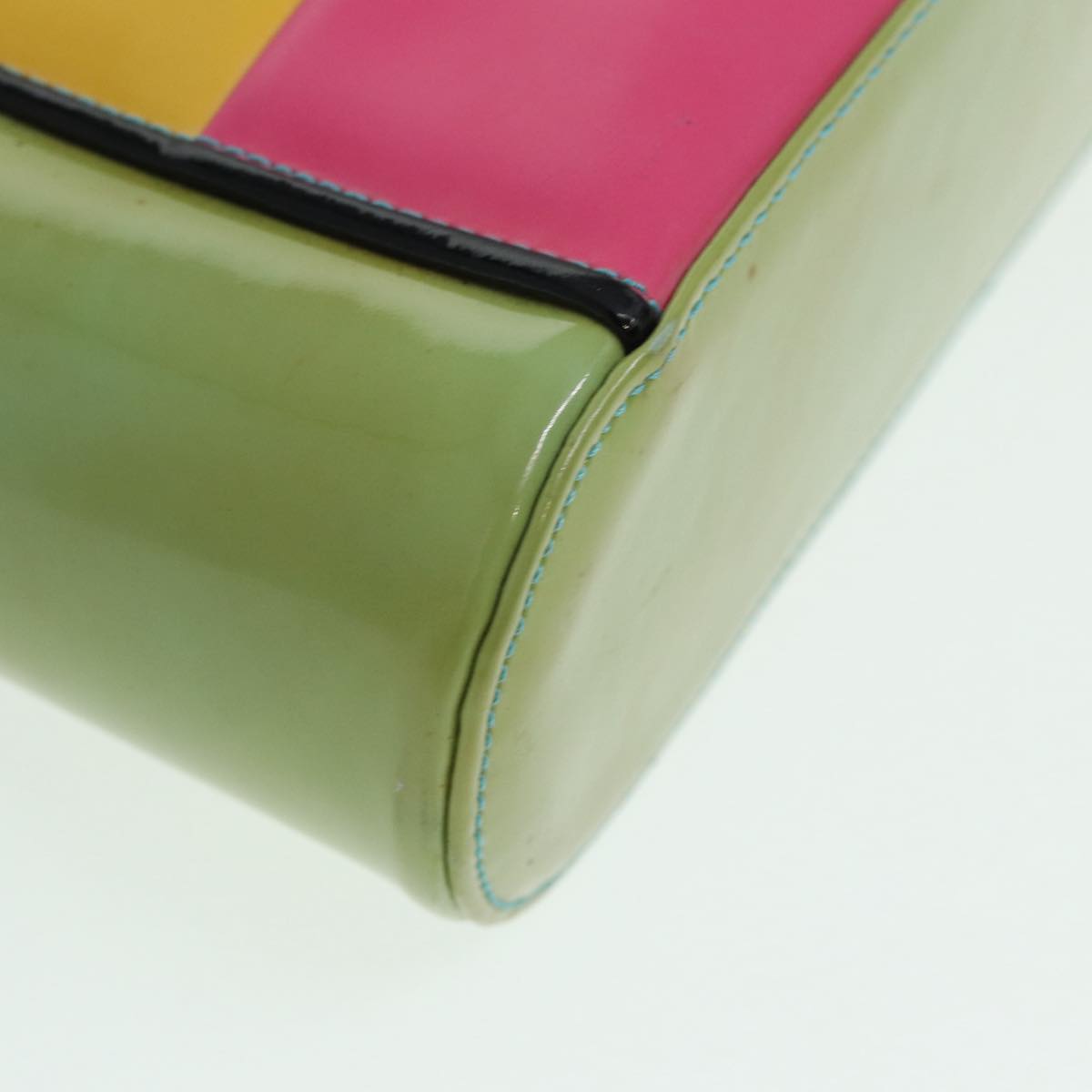 Top Quality Chanel Hand Bag Enamel Multicolor Gold CC Auth bs16658