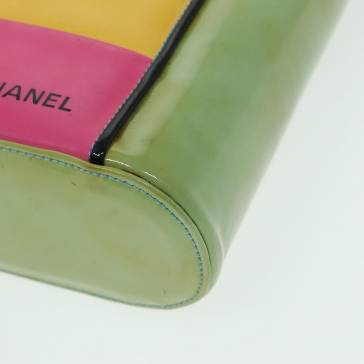 Top Quality Chanel Hand Bag Enamel Multicolor Gold CC Auth bs16658