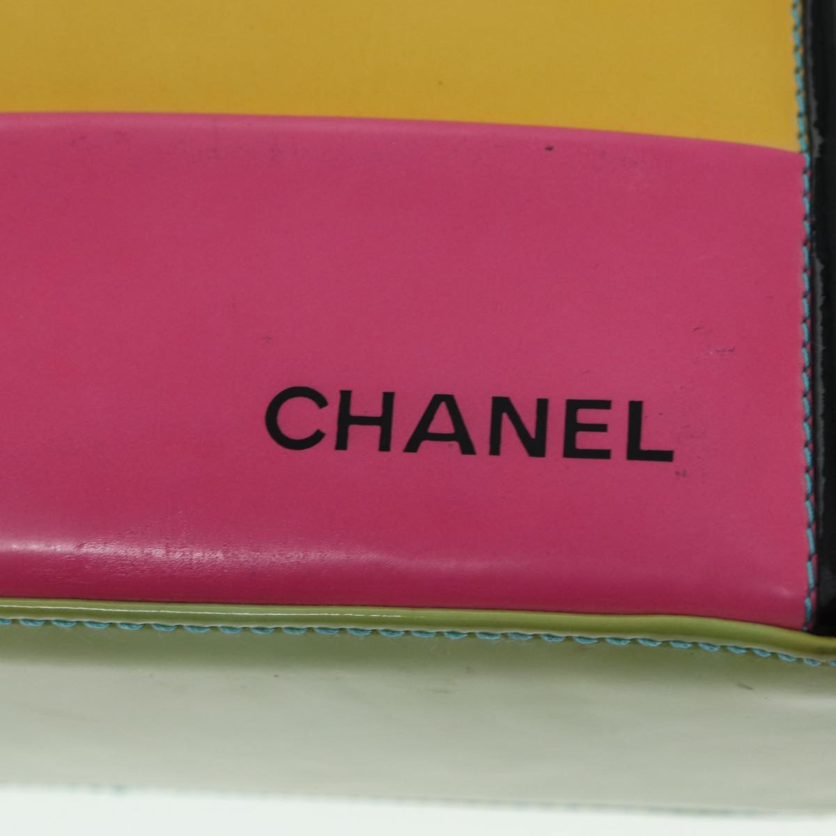 Top Quality Chanel Hand Bag Enamel Multicolor Gold CC Auth bs16658