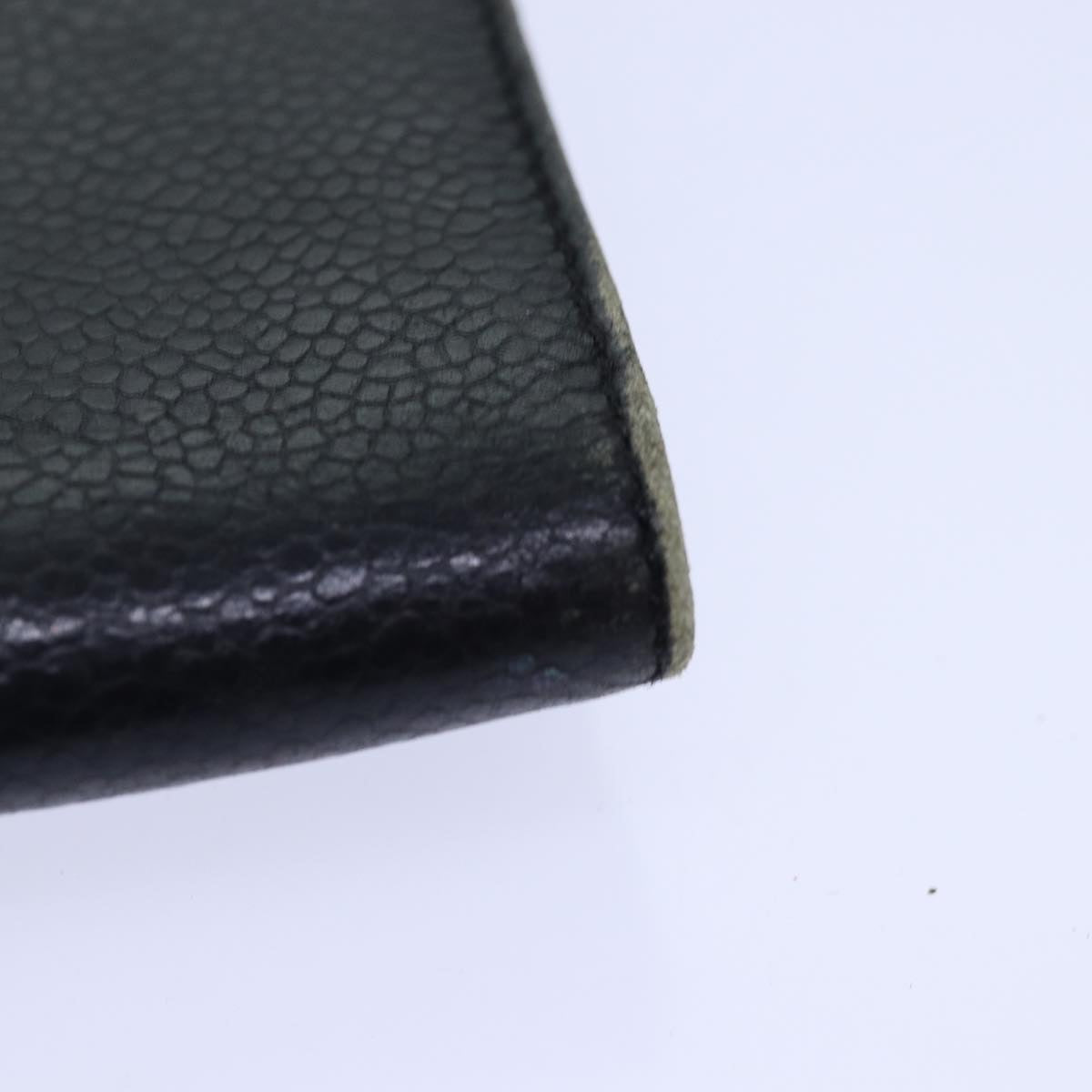 Top Quality Chanel COCO Mark Wallet Caviar Skin Black Gold CC Auth bs16752