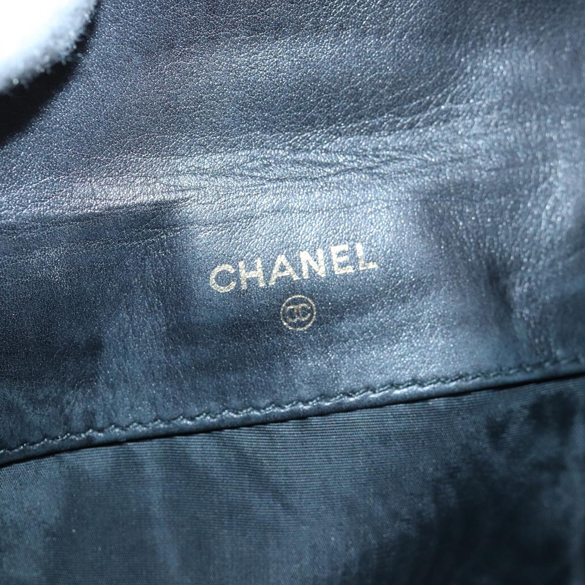 Top Quality Chanel COCO Mark Wallet Caviar Skin Black Gold CC Auth bs16752