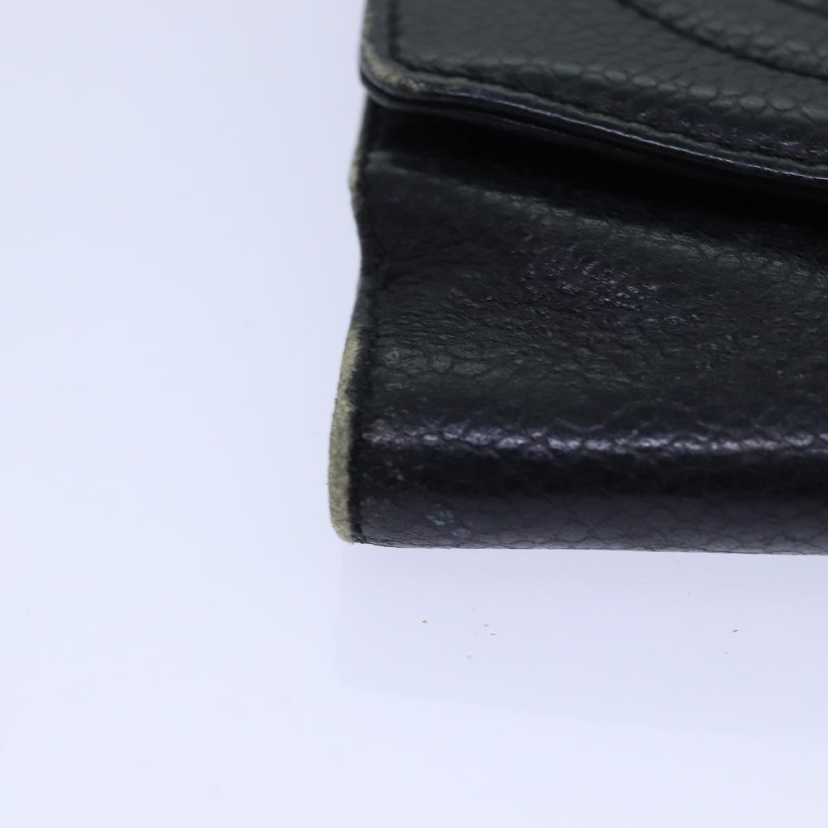 Top Quality Chanel COCO Mark Wallet Caviar Skin Black Gold CC Auth bs16752