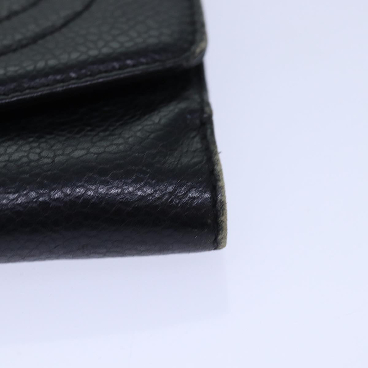 Top Quality Chanel COCO Mark Wallet Caviar Skin Black Gold CC Auth bs16752