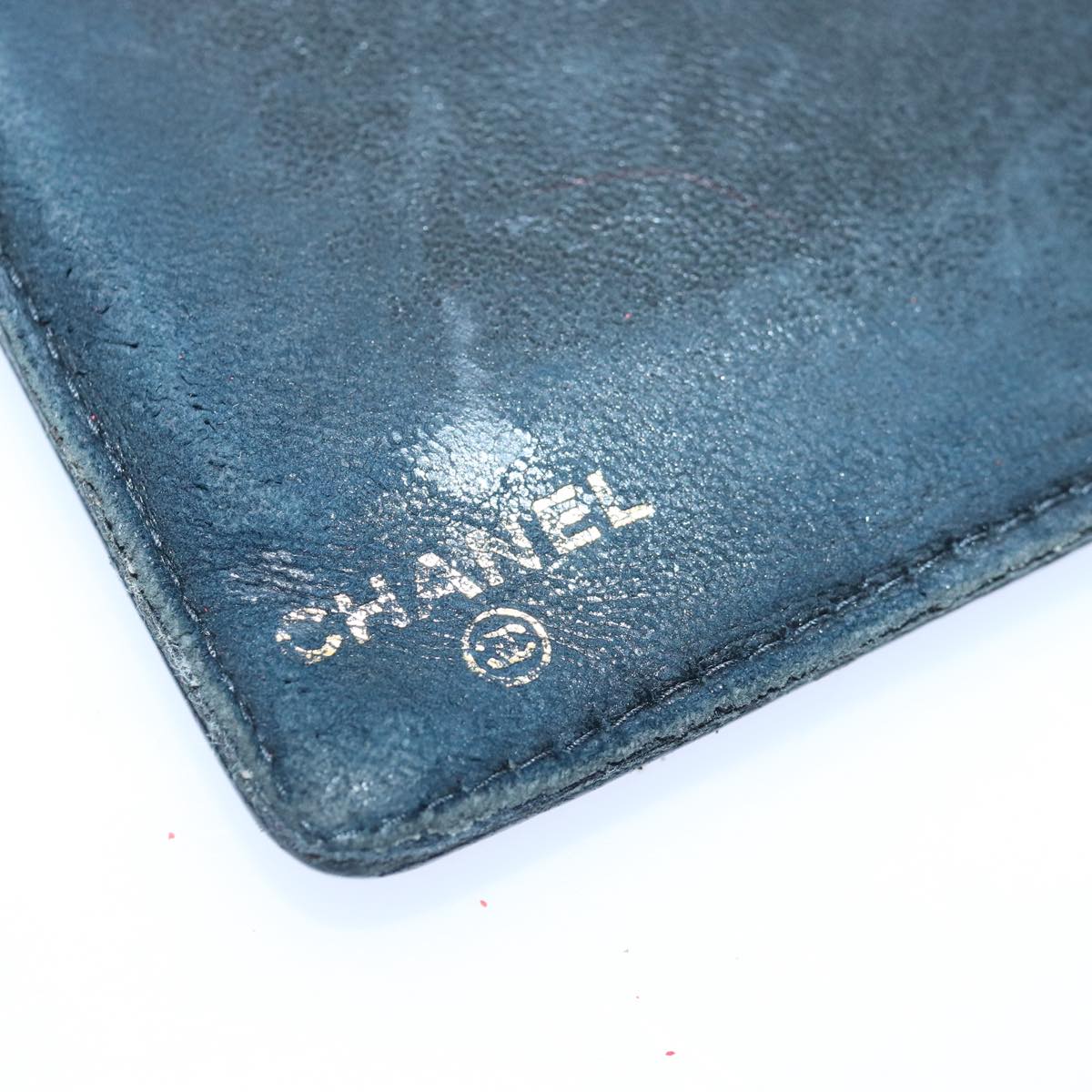 Top Quality Chanel COCO Mark Wallet Caviar Skin Black Gold CC Auth bs16761