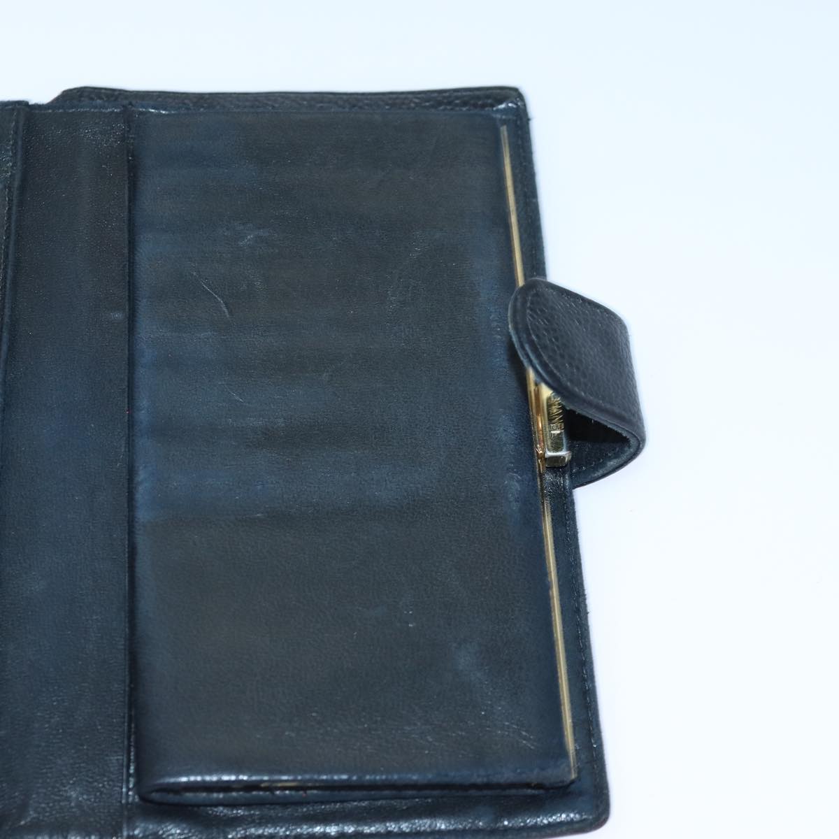 Top Quality Chanel COCO Mark Wallet Caviar Skin Black Gold CC Auth bs16761