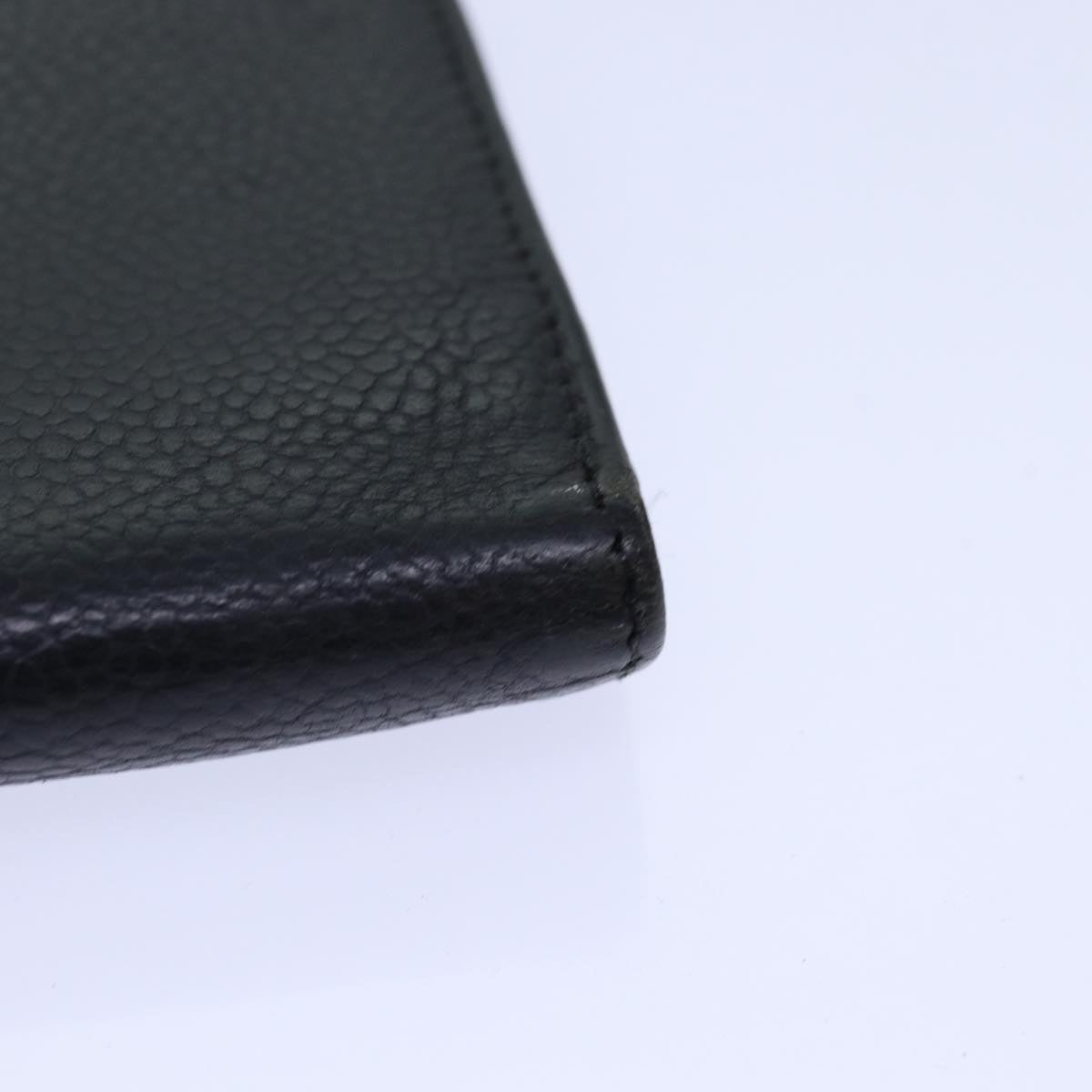 Top Quality Chanel COCO Mark Wallet Caviar Skin Black Gold CC Auth bs16762