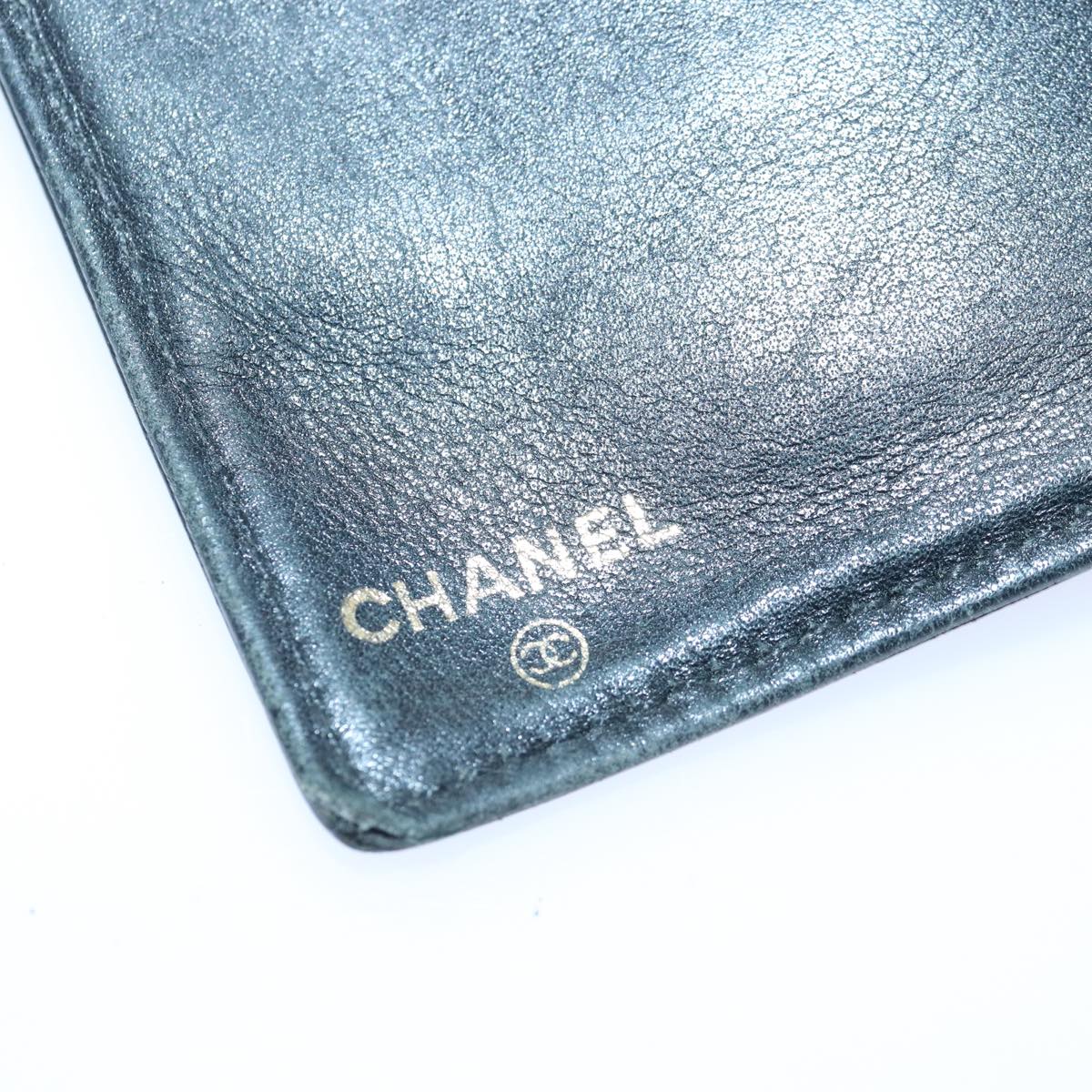 Top Quality Chanel COCO Mark Wallet Caviar Skin Black Gold CC Auth bs16762