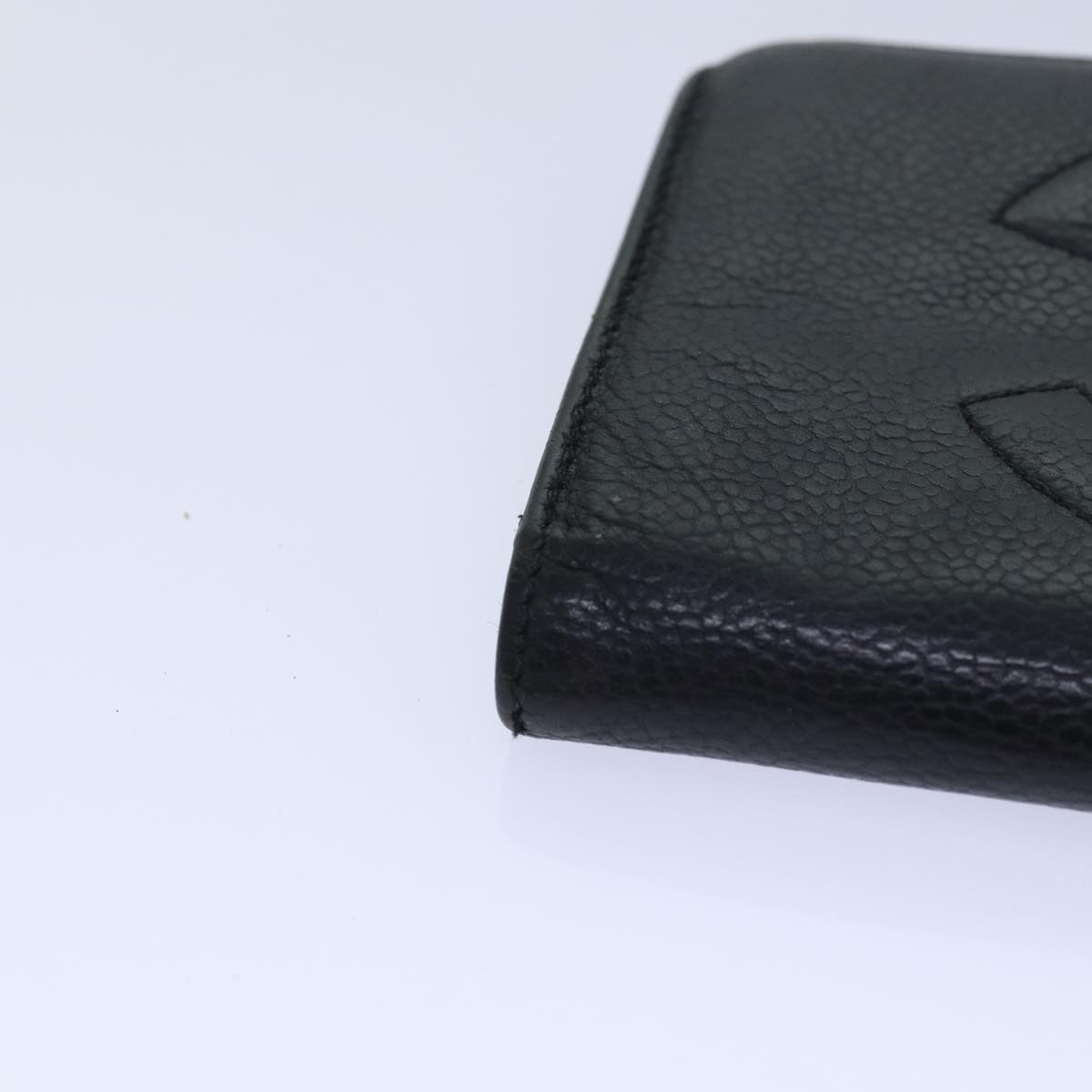 Top Quality Chanel COCO Mark Wallet Caviar Skin Black Gold CC Auth bs16762