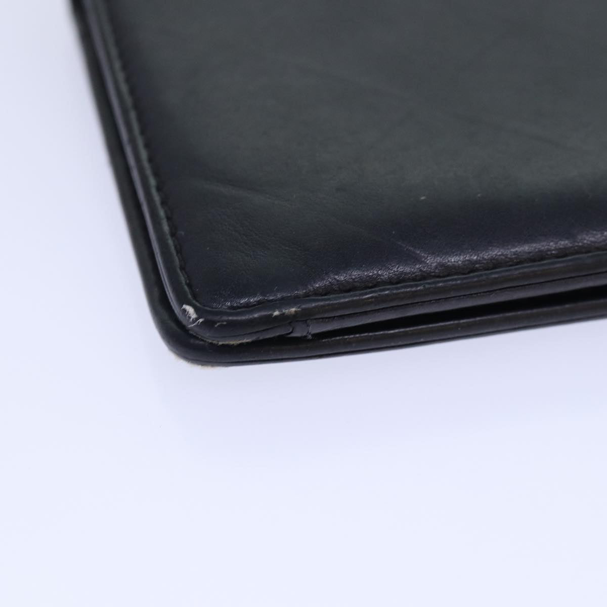 Top Quality Chanel Matelasse Wallet Leather Black Silver CC Auth bs16854