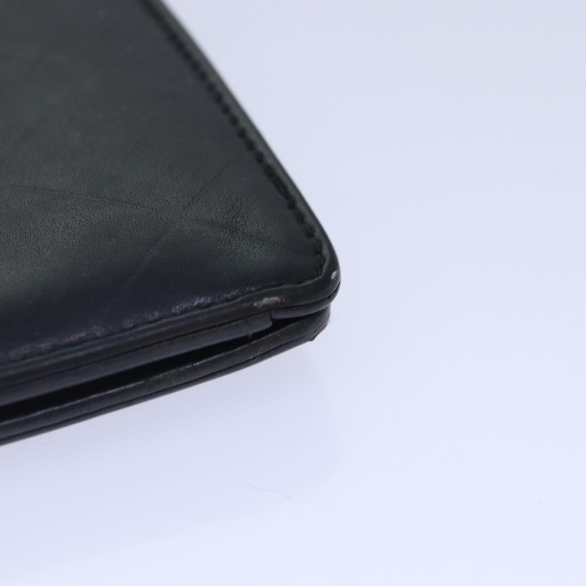 Top Quality Chanel Matelasse Wallet Leather Black Silver CC Auth bs16854