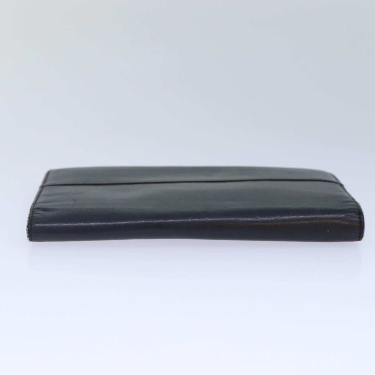 Top Quality Chanel Matelasse Wallet Leather Black Silver CC Auth bs16854