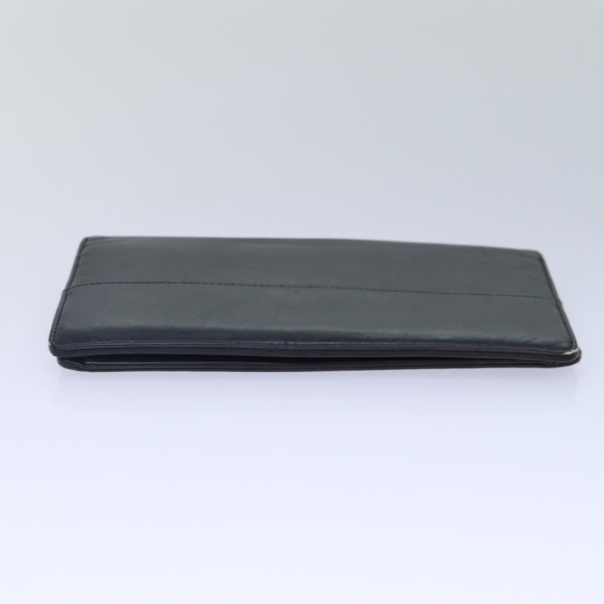 Top Quality Chanel Matelasse Wallet Leather Black Silver CC Auth bs16854