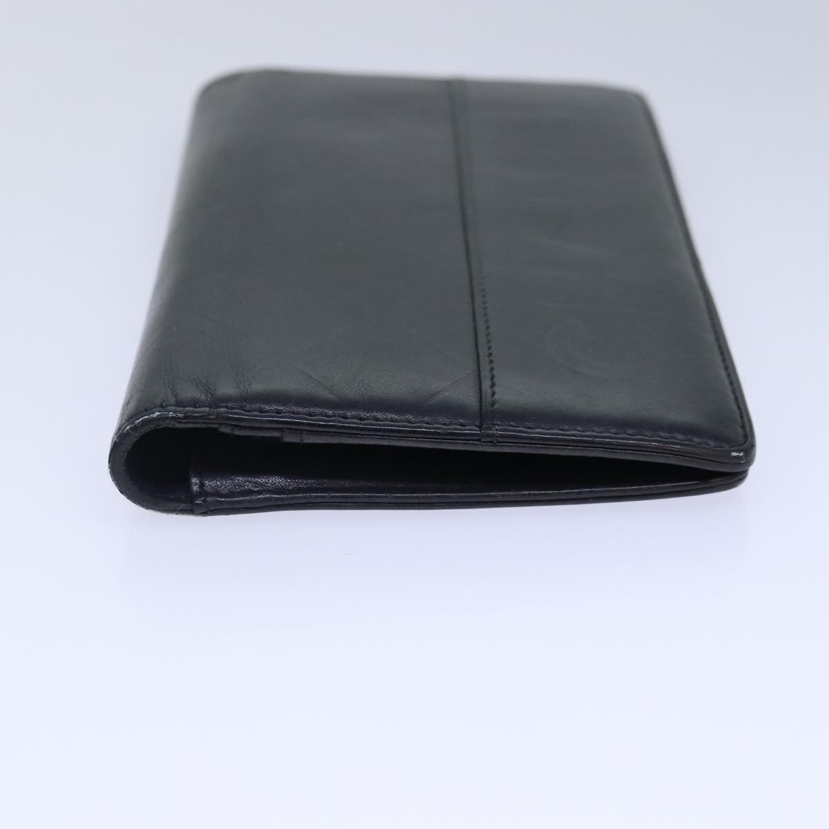 Top Quality Chanel Matelasse Wallet Leather Black Silver CC Auth bs16854