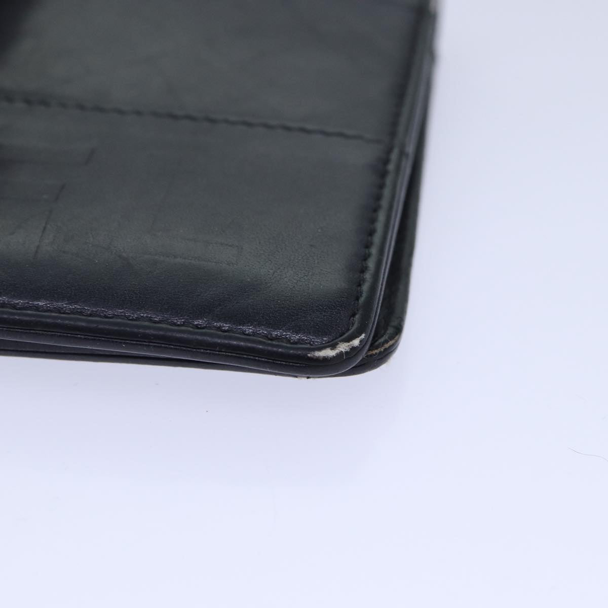 Top Quality Chanel Matelasse Wallet Leather Black Silver CC Auth bs16854