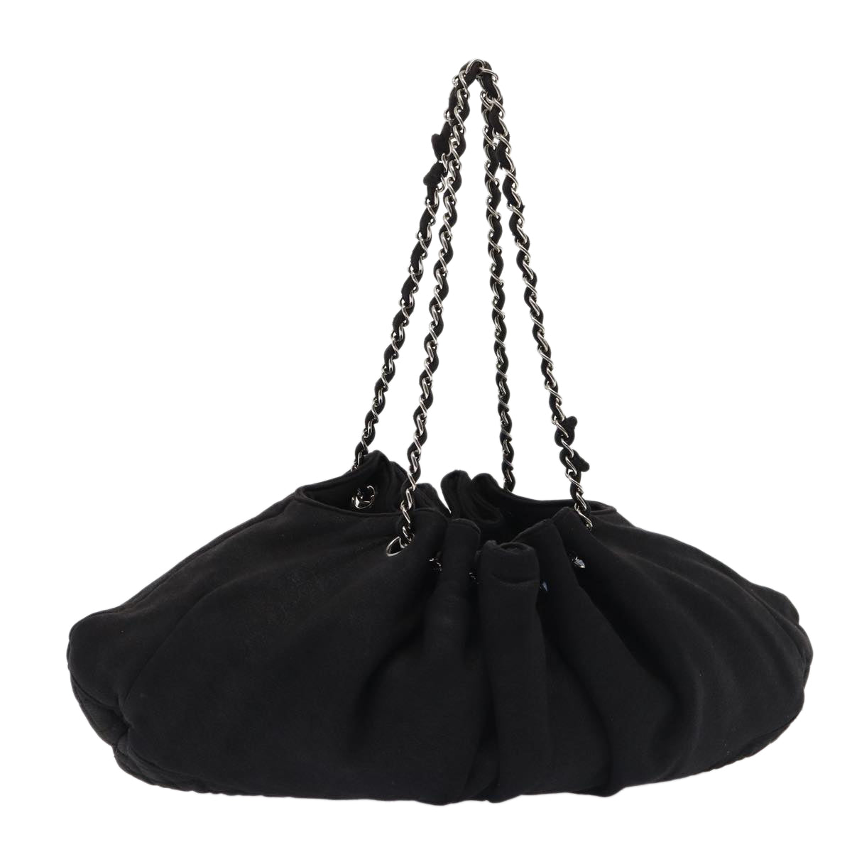 Top Quality Chanel Matelasse Chain Tote Bag Cotton Black CC Auth bs16859