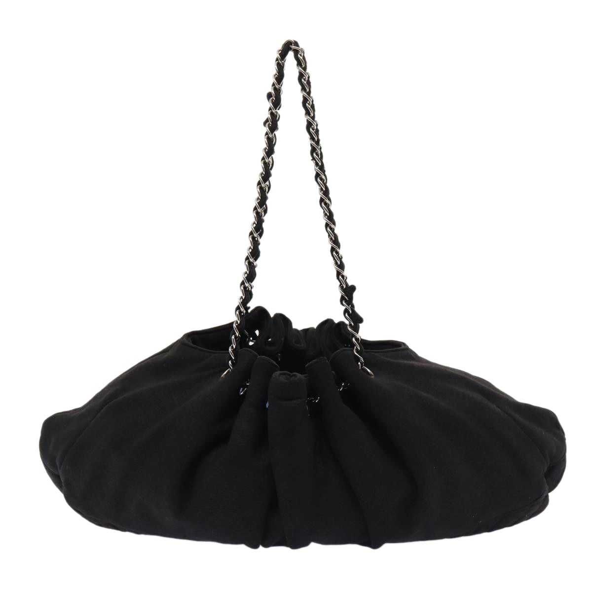 Top Quality Chanel Matelasse Chain Tote Bag Cotton Black CC Auth bs16859