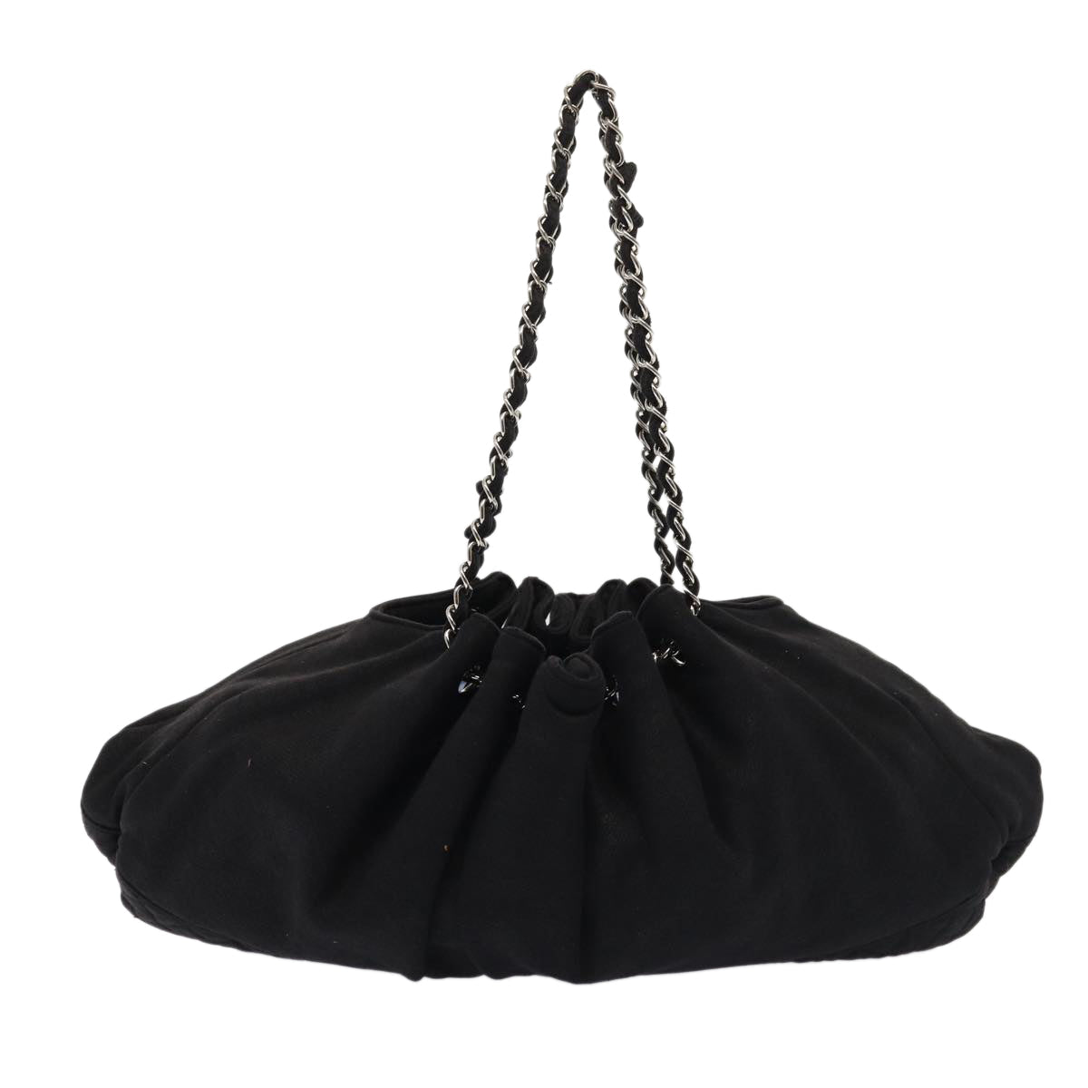 Top Quality Chanel Matelasse Chain Tote Bag Cotton Black CC Auth bs16859