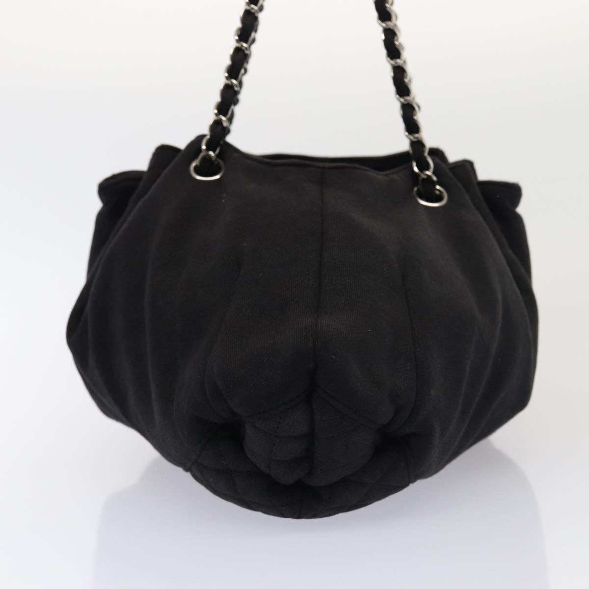 Top Quality Chanel Matelasse Chain Tote Bag Cotton Black CC Auth bs16859