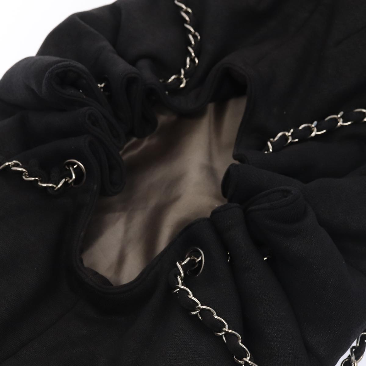 Top Quality Chanel Matelasse Chain Tote Bag Cotton Black CC Auth bs16859