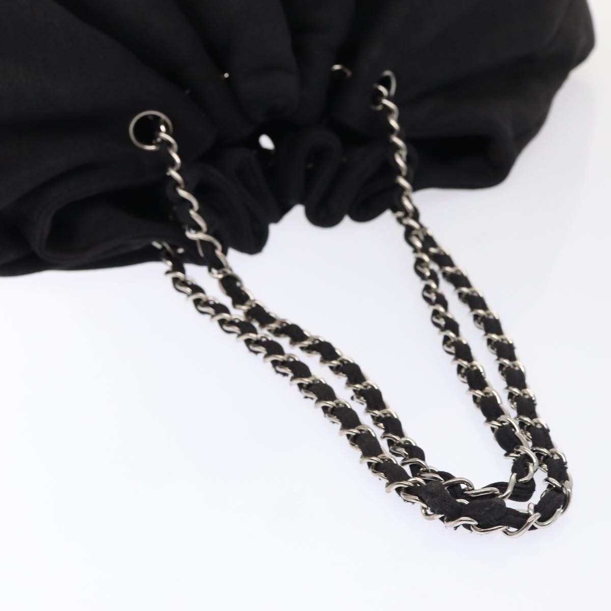 Top Quality Chanel Matelasse Chain Tote Bag Cotton Black CC Auth bs16859