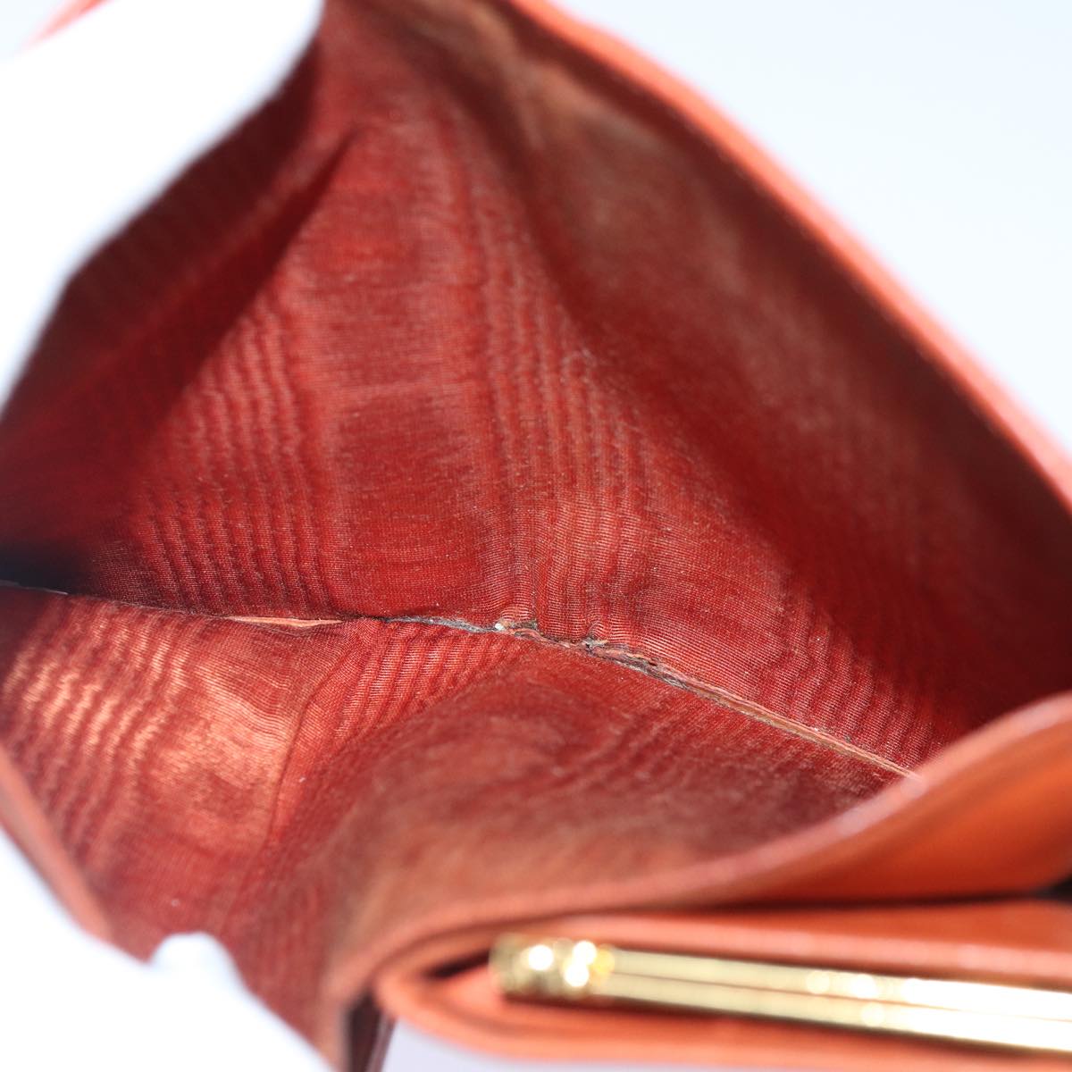 Top Quality Chanel COCO Mark Wallet Caviar Skin Orange Gold CC Auth bs16889
