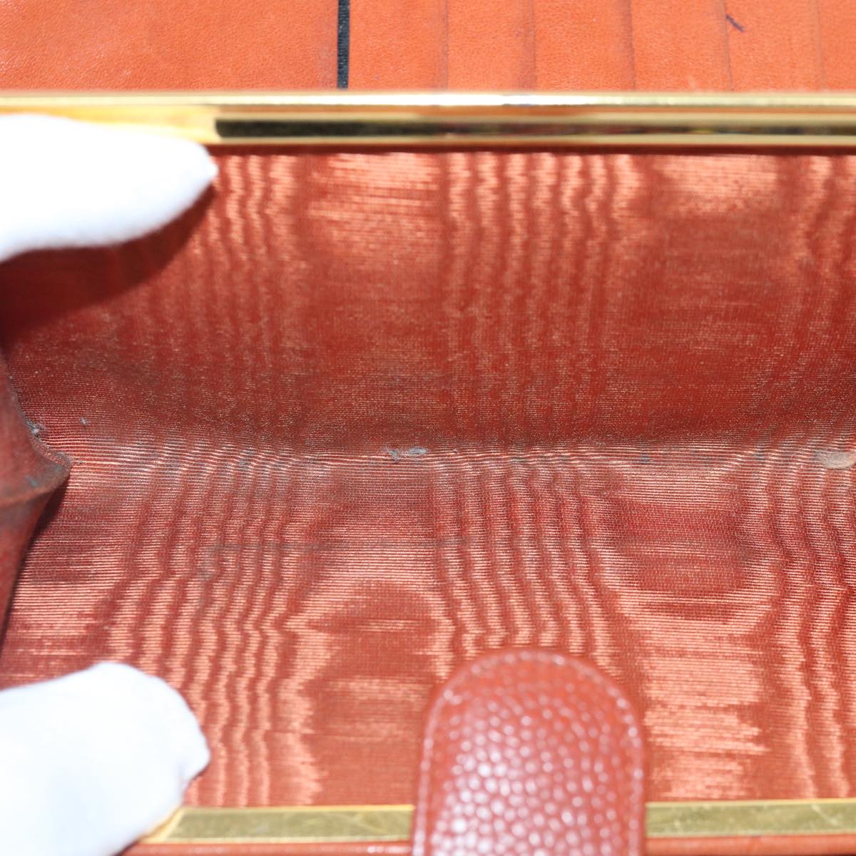 Top Quality Chanel COCO Mark Wallet Caviar Skin Orange Gold CC Auth bs16889