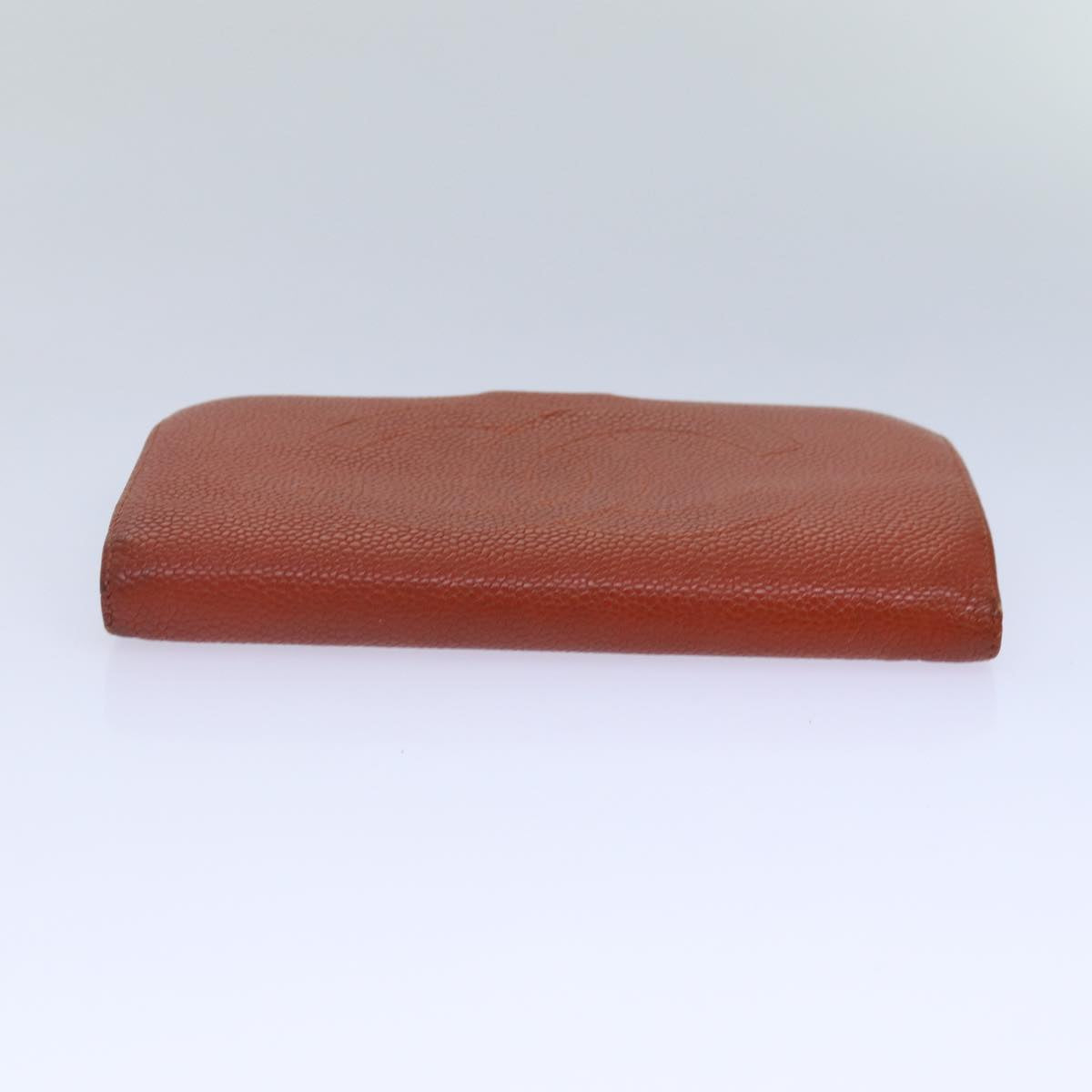 Top Quality Chanel COCO Mark Wallet Caviar Skin Orange Gold CC Auth bs16889