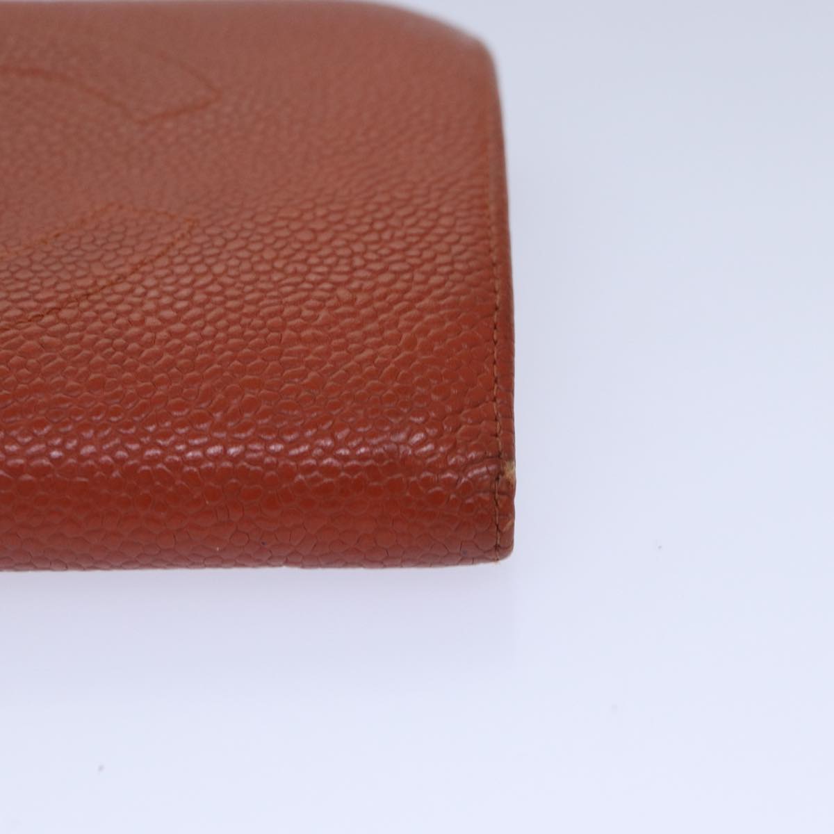 Top Quality Chanel COCO Mark Wallet Caviar Skin Orange Gold CC Auth bs16889