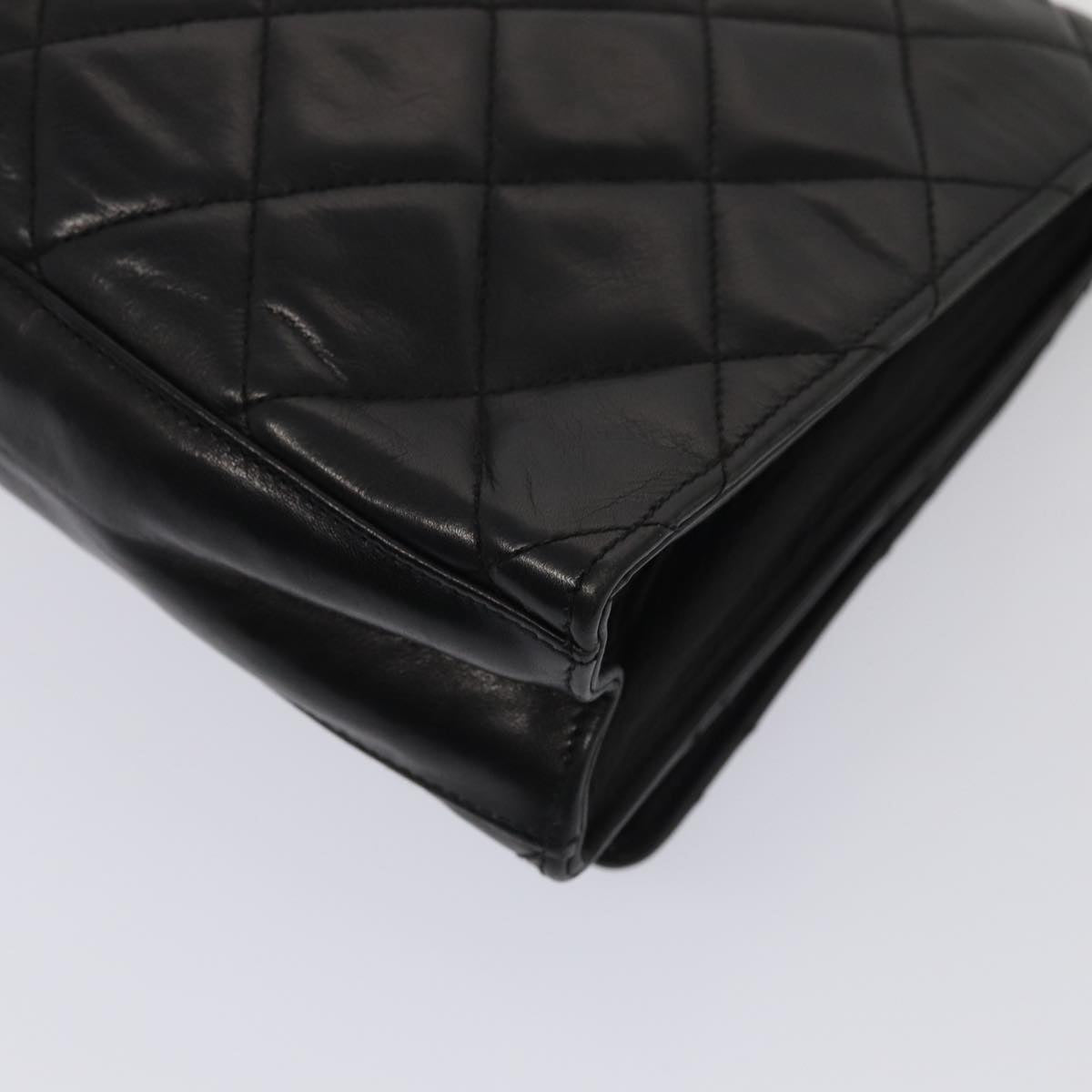Top Quality Chanel Matelasse Chain Shoulder Bag Leather Black Gold CC Auth bs17124