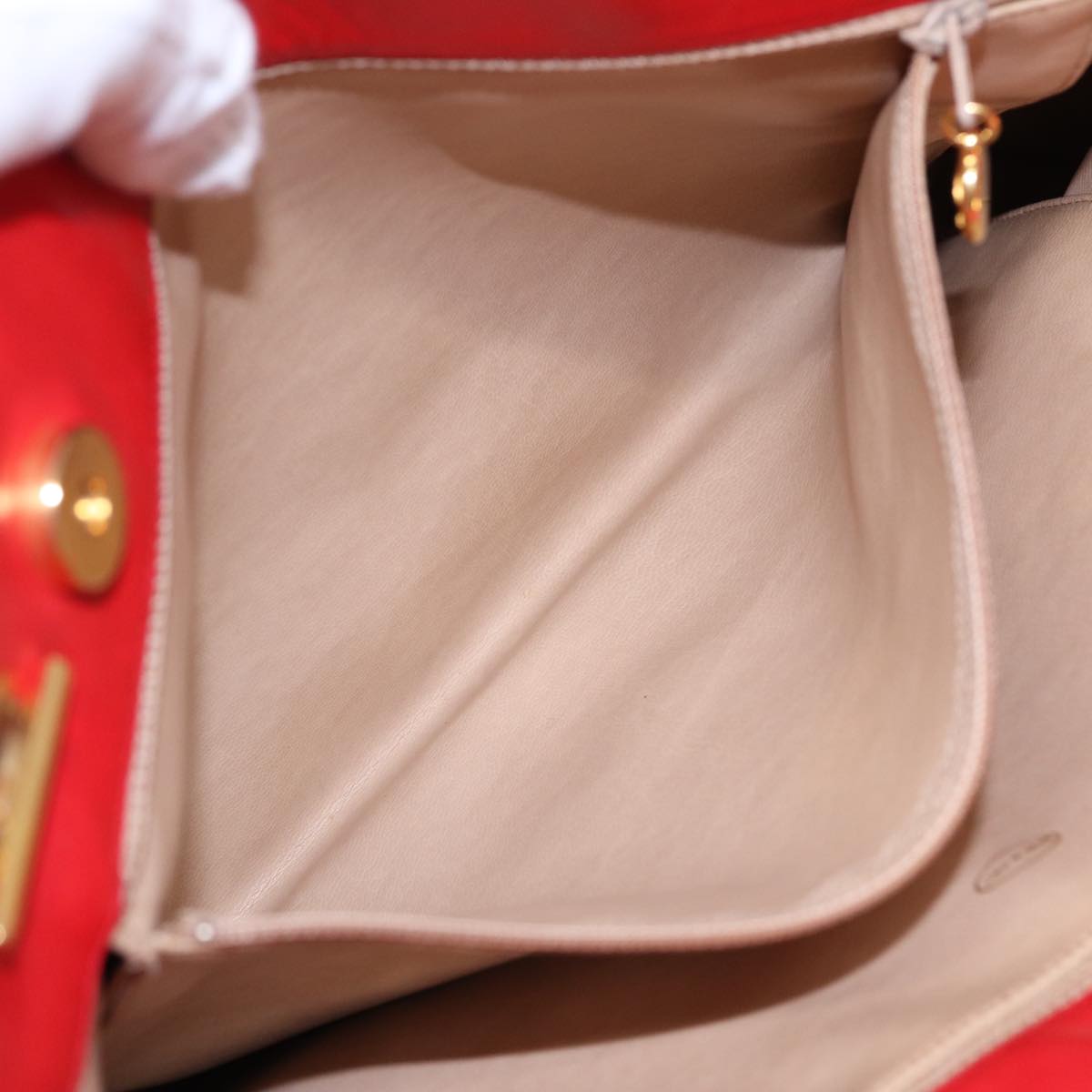 Top Quality Chanel Matelasse Chain Shoulder Bag Satin Red Gold CC Auth bs17153