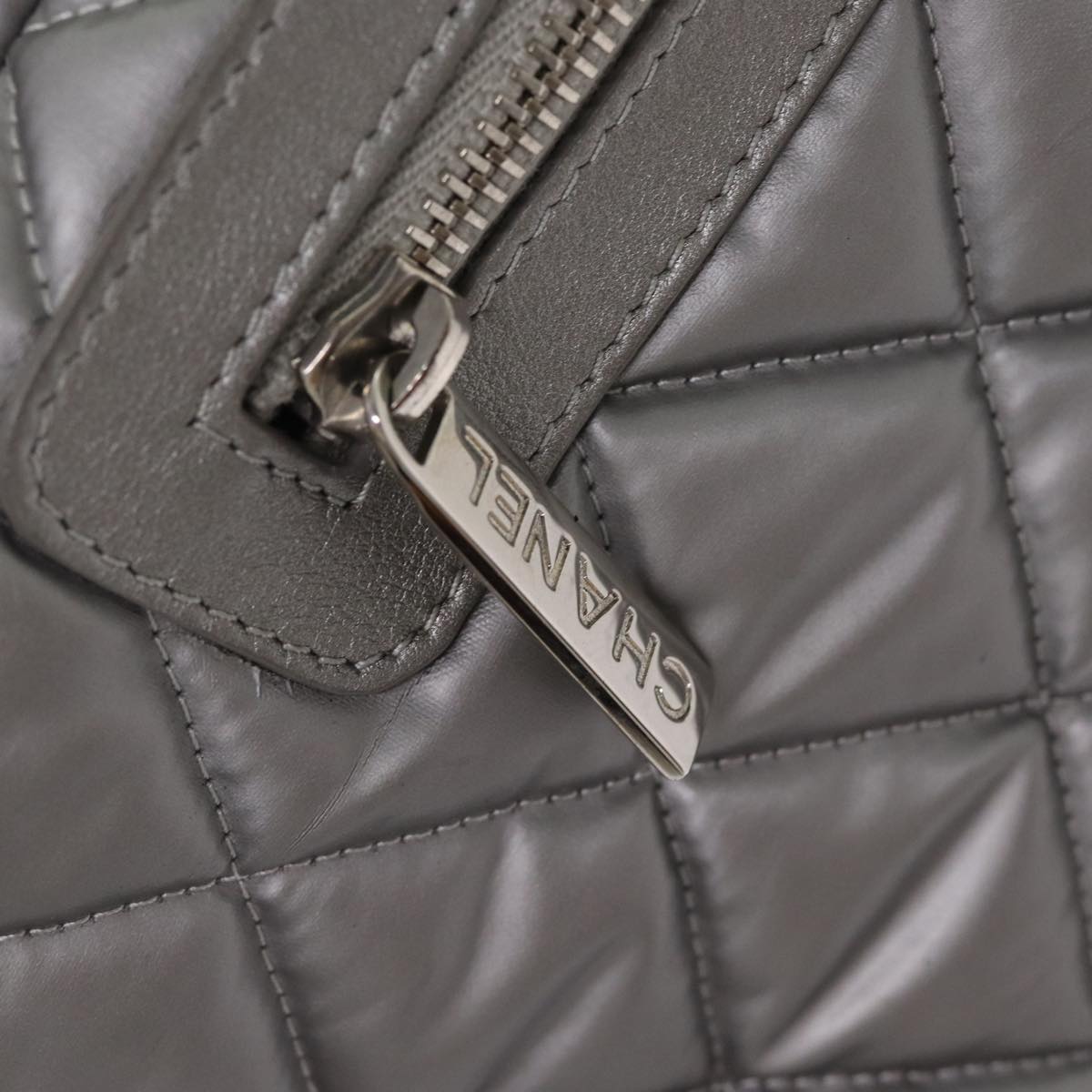 Top Quality Chanel Cococoon Tote Bag Nylon Leather Silver CC Auth bs17165